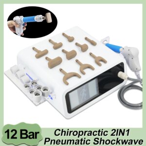 12Bar Pneumatic Shockwave Therapy Machine Pain Relief ED Treatment Relieve Plantar Fasciitis Pain Chiropractic Equipment