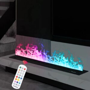 Embedded water vapor fireplace 5-year warranty Indoor smart remote control with water drop sound Humidifier Multi-color flame