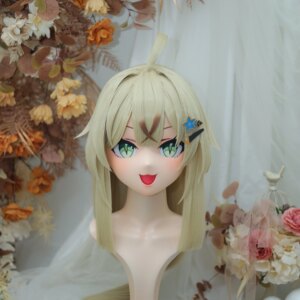 Customize Character Female/Girl Resin Kig Full Head With Lock Anime Cosplay Japanese Anime Kigurumi Mask