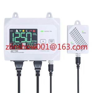 CO2 Monitor Controller CO2 Concentration Tester Air Quality Monitor Range 0~9999ppm CO2 Regulator for Garden Planting Greenhouse