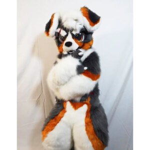 Long Fur Husky Dog Fox Mascot Costume Fursuit Halloween Suit Cosplay
