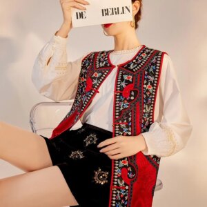 Temperament national style new Chinese Song brocade unique design sense of light luxury vest coat female