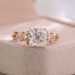 Provence 18K Solid Gold 2.5ct Cushion Lab diamond Engagement Rings Customized Romantic Twist Bride Wedding Ring Anniversary Gift