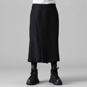 YOJI OOAK original design men’s culottes Personalized casual pants Fashion black simple men’s culottes