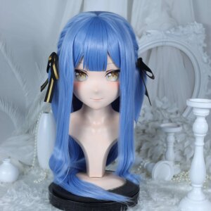 Customize Character Female/Girl Resin Kig Full Head With Lock Anime Cosplay Japanese Anime Kigurumi Mask