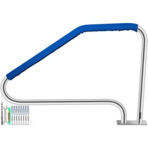 Durable Pool Handrail 49.4×34-inch Stainless Steel 304 375LB Load Capacity Quick Mount Base  Complete Mounting Accessories