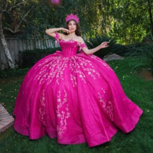 Rose Red Shiny Quinceanera Dresses Off The Shoulder Sequin Appliques Lace Beads Crystal Tull Ball Gown Lace Up Vestidos De 15