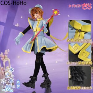 COS-HoHo Cardcaptor Sakura Kinomoto Sakura Shield Game Suit Lovely Uniform Cosplay Costume Halloween Party Outfit Women