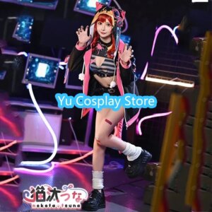 Yu-Cosplay Nekota Tsuna Cosplay Costume Vtuber Cosplay Cute Party Suit Hooded Coat Top Pants Halloween Outfits Anime Clothing
