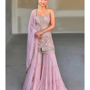 Womens Sharara Palazzo Salwar Suit Indian Pakistani Salwar Kameez Set