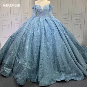 Prom Gown Off Shoulder Ball Gown Quinceanera Beading With Cloak Fancy Sequin Slim Evening Party Dress For Birthday LSMU57