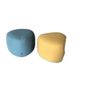 Simple Nordic Technology Fabric Sofa Low Stool Round Stool  Fabric Triangular Pier