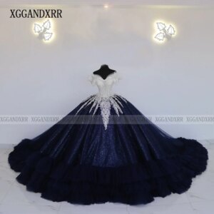 Luxury Quinceanera Dresses 2024 Sweet 15 16 Birthday Party Gown Vestidos Para XV Off Shoulder Princess Long Train Miss Pageant