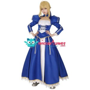 Miccomes WOMEN’S blue cosplay costume dress for women long blue dress Halloween cosplay costume