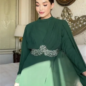 Little Daisy CustomizedModern Style Formal Evening High Collar A-line Beading Chiffon Bespoke Occasion Dresses