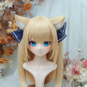 Customize Character Female/Girl Resin Kig Full Head With Lock Anime Cosplay Japanese Anime Kigurumi Mask