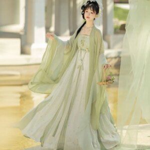New Product Women’s Han Chinese Clothing Machine Embroidery Traditional Cheko Skirt One-Piece Spring and Summer