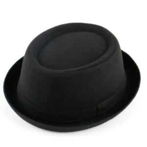 Street fashion rolled-up small top hat for men woolen