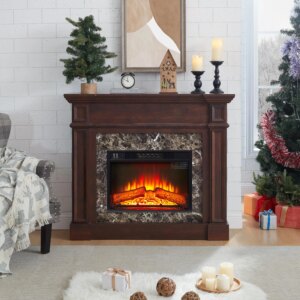 Cherry Mantel for 23 Fireplace – 45.6W x 11.8D x 40H, Elegant Design
