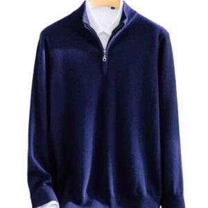 wholesale classic casual design half zipper knit cashmere pullover cashmere jumper sweater for men