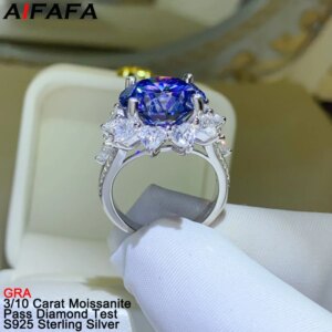 10 Carat Sapphire Moissanite Rings for Women S925 Silver Purple Moissanita Lab Diamond Luxury Propose Wedding Fine Jewelry GRA