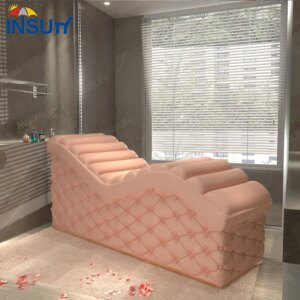 Insun Luxury Beauty Salon Pink Leather Facial Spa Massage Curved Lash Bed