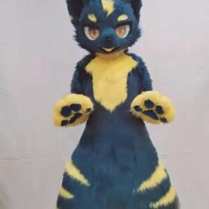 Medium Length Fur Husky Dog Fox Mascot Costume Walking Halloween Christmas Large-scale Activity Suit Role Play