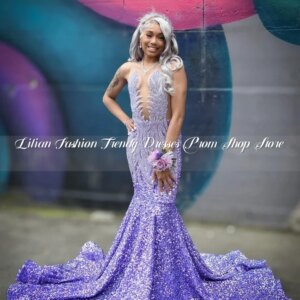 Sparkling Diamante Gorgeous Long Prom Dress Black Girls Are Birthday Party Queen Dresses Custom Formal Occasion платье вечернее