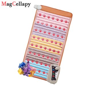 7 Color Gemstone Heating Mat Massage Mattress PEMF Photon Rainbow Chakra Energy Pulse Magnetic Field Relaxes Mood and Stress