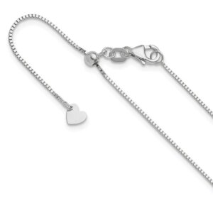 14K White Gold Adjustable.8mm Box Chain