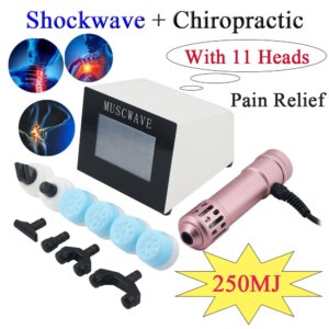 Shockwave Therapy Machine 250MJ For ED Treatment Physiotherapy Shock Wave 2in 1 Chiropractic Tools Shoulder Pain Relief
