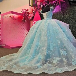Customized Saudi Arabic Sweet 16 15 Girls Birthday Party Dress Prom Gown Lace Princess Pageant vestidos de 15 quinceañera 2024
