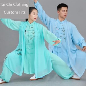 Summer Thin Tai Ji Suit Women’s Ice Silk Green Men’s Breathable Pine Crane New Shadowboxing Exercise Clothing
