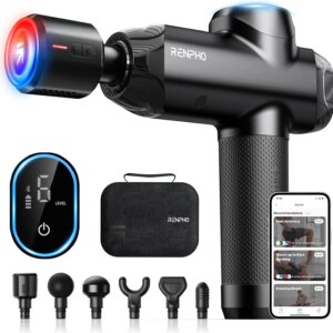 Massage Gun Deep Tissue with Heat and Cold, FSA HSA Eligible Percussion Muscle Massage Gun Bluetooth, Handheld Massager Gun