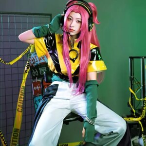 In stock! LOL Alune Cosplay Heartsteel Idol group Cool Gradient Color Party Costume Game same Cosplay A