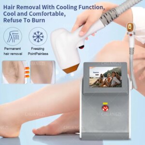 Ice Permanent Hair Removal Epilator Painless Diode Laser Machine with 3 Wave Options 808nm 755nm 1064nm CE Certified Smooth Skin
