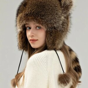 Warm ear family hat Fur Lei Feng for children
