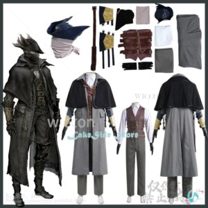 Anime Game Bloodborne Cosplay Gehrman Costume Trench Coat Hat Uniform Halloween Christmas Suit For Man Halloween Cos Customized