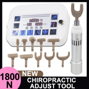 1800N Chiropractic Adjusting Tool Electric Activation Therapy Spine Correction Tools Chiropractic Gun Spinal Adjustment 10 Heads