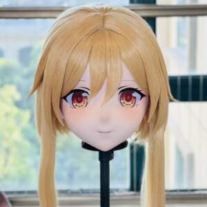 Customize Character Female/Girl Resin Kig Full Head With Lock Anime Cosplay Japanese Anime Kigurumi Mask