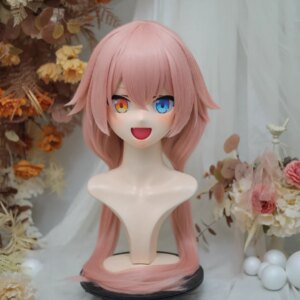 (NFD311-12)Customize Full Head With Lock Pretty Female/Girl Japanese Animego Character Kig Cosplay Kigurumi Mask Crossdress Doll