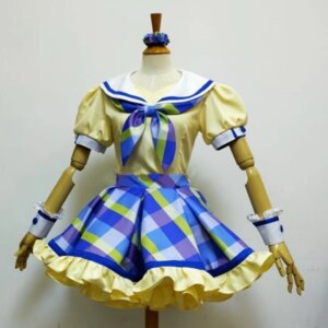 Customize The Anime Aikatsu cos Kiriya Aoi cosplay Cute Plaid dress Female stage costume suit