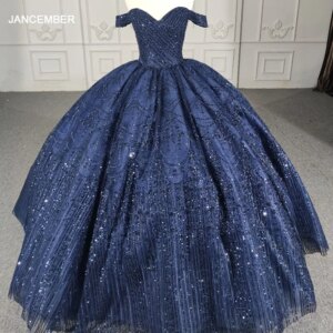 Jancember Stylish Superfine Quinceanera Dresses Ball Gown Blue Satin Sweetheart New Lace Up Sweet Dress فساتين مناسبة رسمية