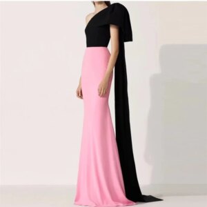 Yipeisha Elegant Fashon Trumpet Evening Dress One-Shoulder With Sweep Train duotone Formal Prom Dresses