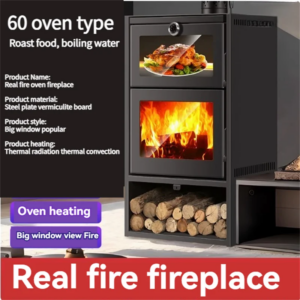 Indoor Heating Freestanding Wood Burning Fireplaces True Fire Oven Fireplace Wood-burning Stoves Can Grill Food and Boil Water