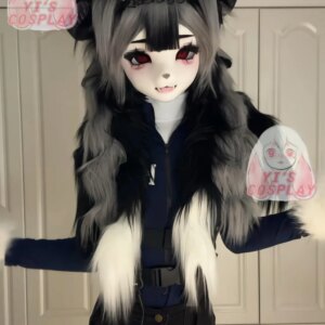 Yis cosplay Custom Furry head Kigurumi Head Cosplay Kemono Fursuit Handmade Headsets Beast Customized Fursuit Kemono Head