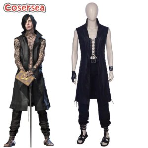 Cosersea V Cosplay Costume Game DMC Devil May Cry5 V Men Uniform Carnival Party Role Play Christmas Halloween Outfit Fullset