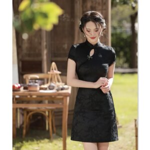 Fashion Improvement a Version Short Cheongsam Qi Pao Skirt Spring New Young Girl’s Daily Sexy