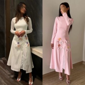 Customized Evening Jersey Flower Draped Clubbing A-line O-Neck Bespoke Occasion Gown Long es Saudi Arabia es es