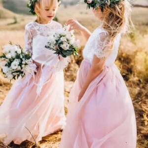 Tulle Long Skirt Waterfall princess dress Belle Flower Girl Separates Flower Girl Dress Toddler Dress Lace Flower Girl Boho
